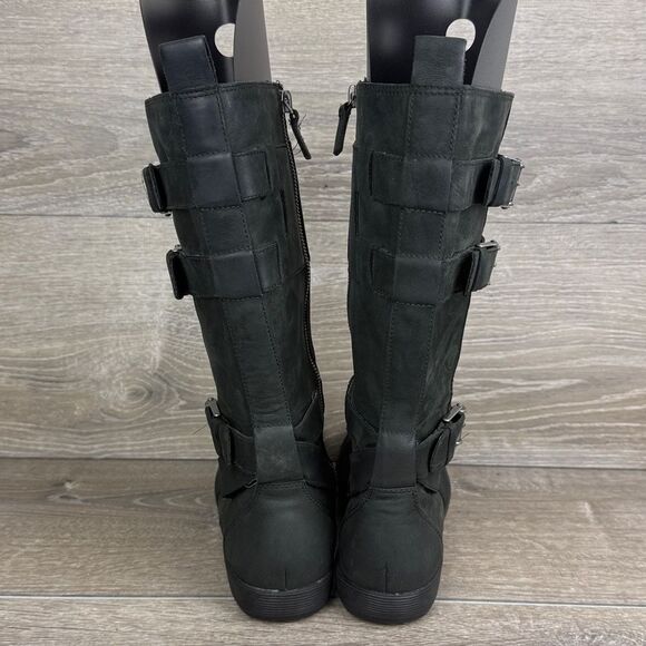 Cole Haan Colby x Nike Air Waterproof Black Leather Womens Sz 8B Zip Buckle Boot - Picture 4 of 13